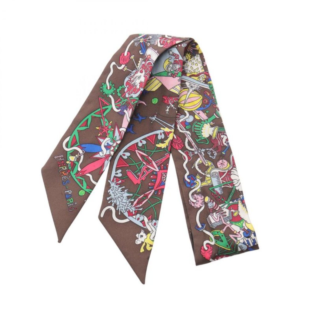 Hermes Scarf Twilly La Folle Parade Silk Twilly
